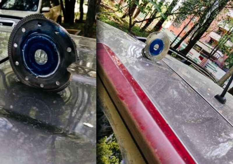 На юго-западе Москвы в крышу автомобиля воткнулся диск от болгарки
