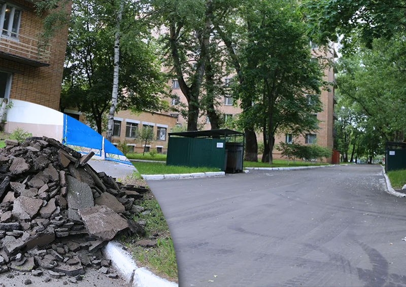 Во дворе Московской академии положили асфальт после обращения студентов к Петру Толстому
