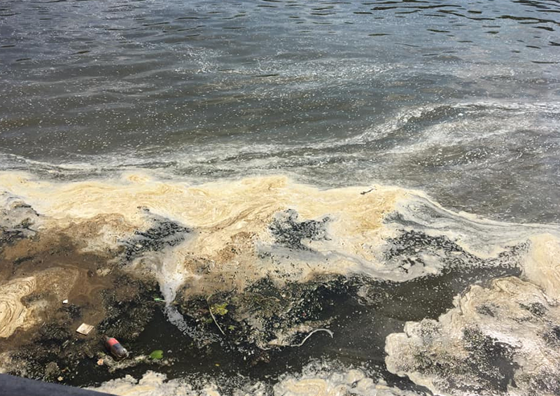 Очевидцы сообщили о сливе неизвестной жидкости с «отвратительной пеной» в Москву-реку в районе ТЦ «Ривьера»