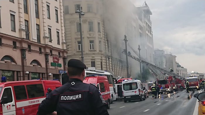 Пожару на Тверской улице присвоили четвертый ранг сложности