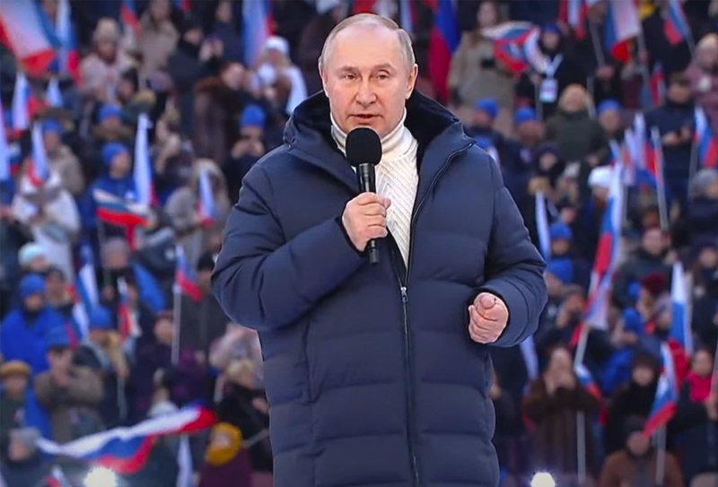 Трансляцию выступления Путина в ходе праздника «Крымская весна» прервали на полуслове 