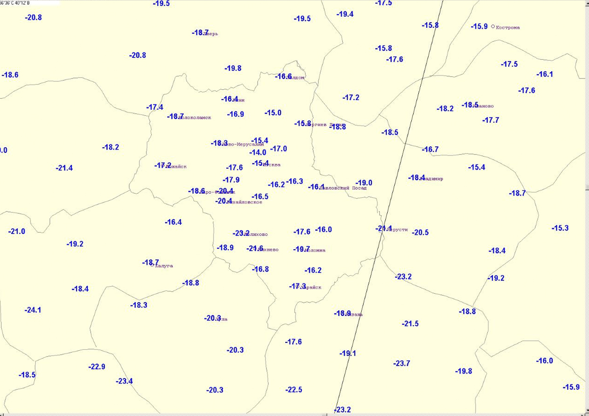 Карта осадков костромской